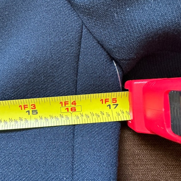 Jones New York Vintage Blue Round collar Button Down Wool BlazerJacket Sz 6P - Picture 12 of 14